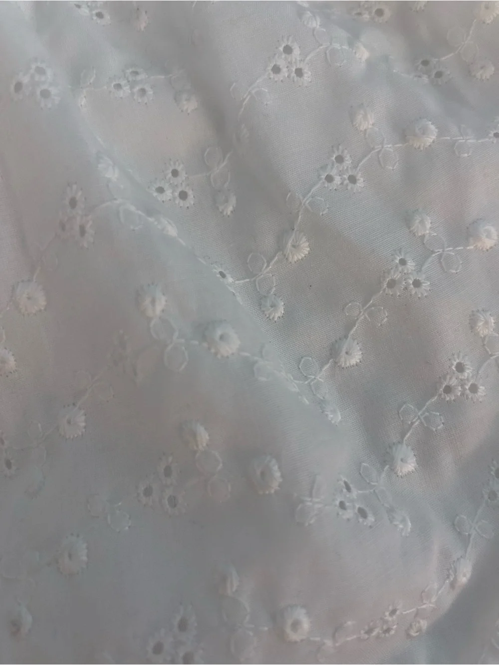 White Eyelet Sundress with Neon Colored Flowers Trim for Kids. Size 8